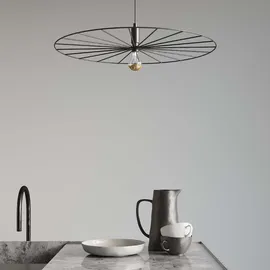 Sollux Lighting Pendelleuchte Designleuchte Hängelampe Retro Rad Wohnzimmerlampe schwarz D 45 cm