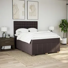 vidaXL Boxspringbett 140 x 200 cm Dunkelbraun