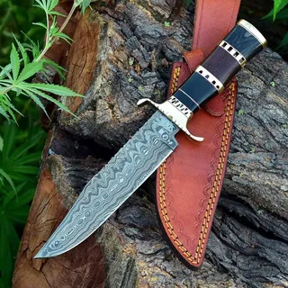 XXXL Bowiemesser Messer Arbeitsmesser Kelten Wikinger holz Büffel Horn MAQ1815