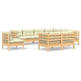 vidaXL Garten-Lounge-Set 9-tlg. creme Kiefer