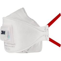 3M 9332+ Gen3 Aura Atemschutzmaske FFP3 mit Cool-Flow Ausatemventil, bis zum 30-fachen des Grenzwertes (hygienisch einzelverpackt)