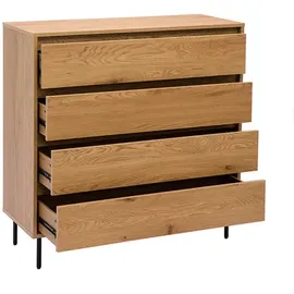 miliboo Kommode mit 4 Schubladen 100 cm Eiche / Beige