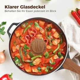 yashe 30 cm tiefe Granit-Bratpfanne mit Deckel