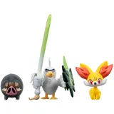 Pokémon PKW3602 - Battle Figure Set - Fynx, Ferkuli, Lauchzelot, offizielles Figuren Set