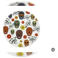 Excelsa set mit 6 pizzateller Calavera porzellan 30,5x30,5x2 cm bunt