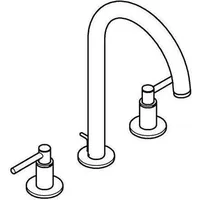 Grohe Waschtisch-3-Loch-Armatur Atrio 1/2", L, m Hebelgr., hd graph.