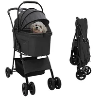 VidaXL Faltbarer Haustierwagen Verstellbar Schwarz 81 x 47 x
