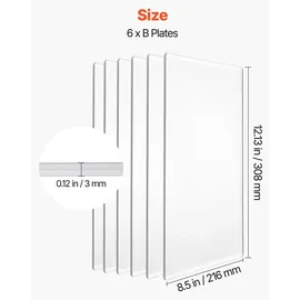 Vevor Stanzplatten 6er-Pack 308x216x3 mm Transparent