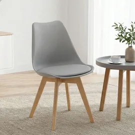 Homestyle4u Küchenstuhl gepolstert grau