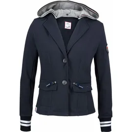 KangaROOS Sweatblazer mit vielen Details und abnehmbarer Kapuze: Gr. 32, marine-hellgrau-meliert, , 172550-32