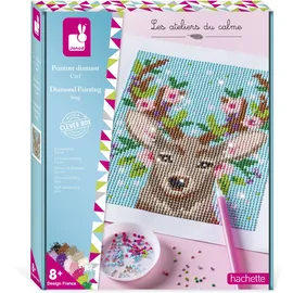 Janod - Diamantmalerei Hirsch - Les Ateliers du Calme - Kreatives Hobby Kinder - Feinmotorik und Konzentration - Ab 8 Jahre, J07948
