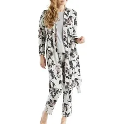 Damella Greymelange Flower Wrap Around Robe Grau Large Damen