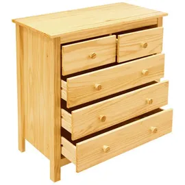 Möbilia Kommode 46 x 80 x 35 cm Natur lackiert / Beige