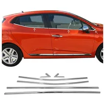 Omac Fensterleisten Zierleisten kompatibel mit Renault Clio 2019-2025 Edelstahl Chrom 8tlg