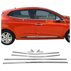 Omac Fensterleisten Zierleisten kompatibel mit Renault Clio 2019-2025 Edelstahl Chrom 8tlg