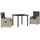 vidaXL Garten Essgruppe 3 pcs Hellgrau Poly-rattan - Hellgrau