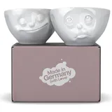 Fiftyeight PRODUCTS Mittleres-Schälchen-Set Nr.2 200ml weiß, - glücklich/OchBitte / Weiß