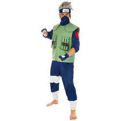 Metamorph Kostüm Kakashi Hatake, Originalkostüm des Lehrmeisters von Naruto blau S