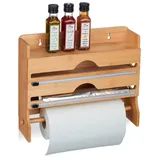 Relaxdays Wandrollenhalter aus Bambus