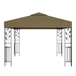 vidaXL Pavillon mit LED-Lichterkette 3x3 m Taupe