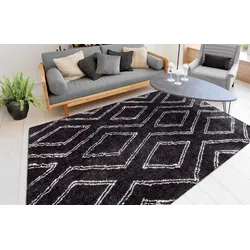 me gusta Teppich »Orlando 225«, rechteckig, 27 mm Höhe, Weicher Hochflorteppich, dezent gestaltet, Fußbodenheizung geeignet me gusta Anthrazit B: 80 cm   1 St.