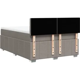 vidaXL Boxspringbett mit Matratze Taupe 140x200 cm Stoff