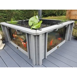 Clear View Garden Aquarium Lotus Gartenteich, quadratisch mit Fenstern