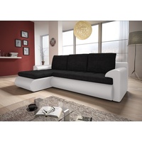 Sofnet Ecksofa Santi, mit Schlaffunktion und Bettkasten, L-Form Couch, Schlafsofa mit Wellenfeder, Bettsofa schwarz