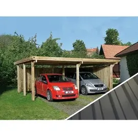 Weka Doppelcarport 618 5,76 x 7,84 m kdi inkl. Trapezblechplatten