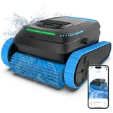 AIRROBO Poolroboter mit APP , 120min Laufzeit , 170m2 , Intelligente Navigation, Akku Poolsauger für Boden/Wande/Wasserlinie