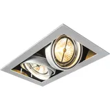 QAZQA Einbaustrahler Stahl Ar111 Verstellbar 2-lichter - Oneon