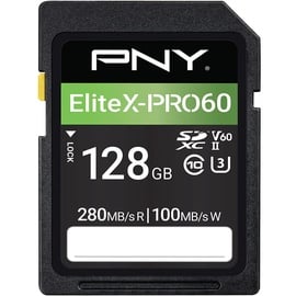 PNY EliteX-PRO 60 R280/W100 SDXC 128GB, UHS-II U3, Class 10 (P-SD128V60280EXP6-GE)