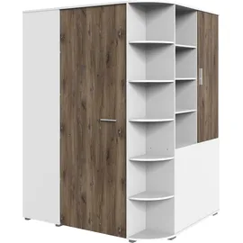 WIMEX Eckkleiderschrank "Joker", weiß (weiß, flagstaff), B:124cm H:198cm T:148cm, Schränke, Eckkleiderschrank, begehbarer Kleiderschrank, Garderobe, Ecklösung