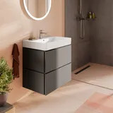 Hansgrohe Xilesa E Waschtischunterschrank 2 Schubkästen PushOpen, Schiefergrau matt