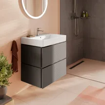 Hansgrohe Xilesa E Waschtischunterschrank 2 Schubkästen PushOpen, Schiefergrau matt