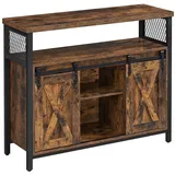VASAGLE Sideboard 33 cm, x 100 cm x 80 cm Braun-Schwarz
