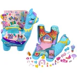 POLLY POCKET Schatulle Lama im Pyjama Party Thema mit 25 Zubehörteilen