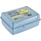 KEEEPER carla Handliche Box für Essen, 1 l, Midi, 17 x 13 x 7 cm, Brotdose/Lunchbox, Design: Minions, Hungry, Blau (Soft Blue)