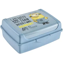 KEEEPER carla Handliche Box für Essen, 1 l, Midi, 17 x 13 x 7 cm, Brotdose/Lunchbox, Design: Minions, Hungry, Blau (Soft Blue)