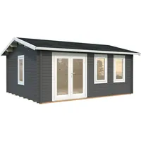Palmako Gartenhaus Iris 19,1 m2 - 44 mm dunkelgrau/weiß