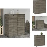 Vidaxl - Gartenschrank Grau 105x55x113 cm Poly Rattan - Outdoor-Schrank - Gartenschrank - Stauraum - Gartenorganisation - Wetterfest