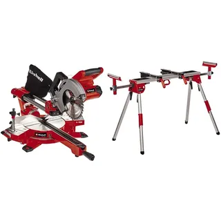 Einhell Akku-Zug-Kapp-Gehrungssäge TE-SM 36/210 Li - Solo Power X-Change (36 V, Li-Ion, leichtgängige Zugfunktion, Schnittlinien-Laser, ohne Akku und Ladegerät, inkl. Untergestell MSS 1610)