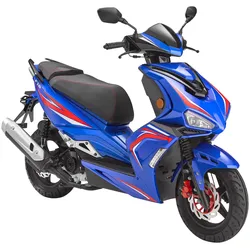 Motorroller LUXXON "F18", blau (blau, schwarz), Motorroller & Mofas, 45 km/h, B:71cm H:118cm L:185cm