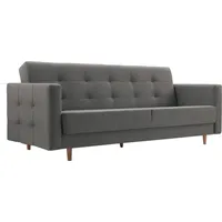 Skandinavisches Sofa, elegante Steppung, Schlafsofa, Bettsofa mit Schlaffunktion und Bettzeugablage, ideal für jeden Raum, klassischer Stil und mo... - Dunkelgrau