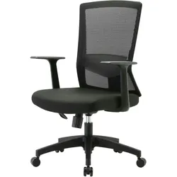 SIHOO Bürostuhl Schreibtischstuhl, ergonomische S-förmige Rückenlehne, atmungsaktiv verstellbare Taillenstütze ~ schwarz