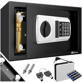DEUBA Tresor 107130, schwarz, 20 x 31cm, mit Elektronikschloss, 4,3kg