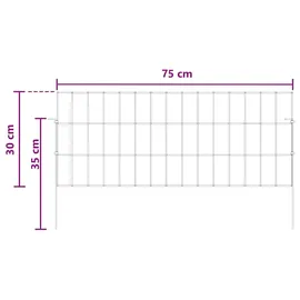 vidaXL Zaun-Set 75 x 30 cm Silber/Stahl