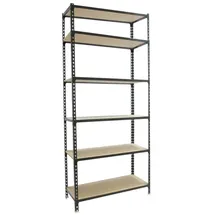 Proregal Schwerlastregal Metall 250x120x30 cm Anthrazit 6 Fachböden