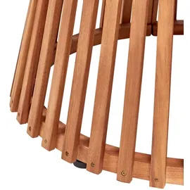 Beliani Gartenmöbel Set Hellbraun Akazenholz 5-Teilig Runder Tisch 4 Stühlen Lattenoptik Runstikales Design Outdoor Terrasse Garten