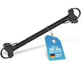 Fischer Fahrradrahmenadapter, variabler Adapter für sicheren und praktischen Fahrradtransport, passend für Rohre bis 6 cm Durchmesser, Abstand bis 65 cm zwischen Sattelstütze und Lenker, schwarz